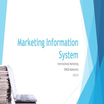 Marketing information system (MKIS)