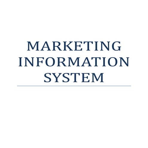 Marketing information system (mk is)