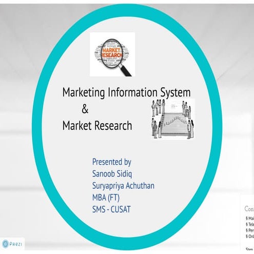 Marketing information system and marketing research