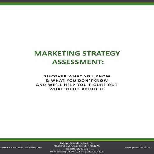 Marketing intelligence assessment