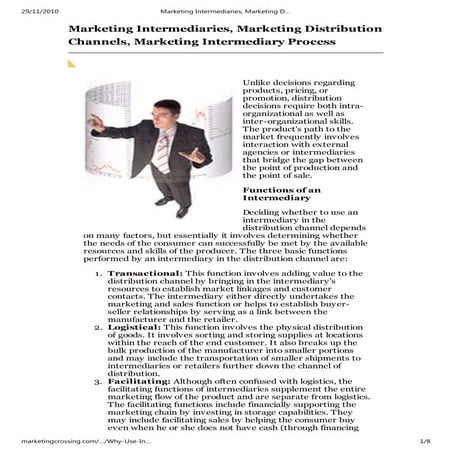 Marketing intermediaries, marketing distribution channels, marketing intermed...
