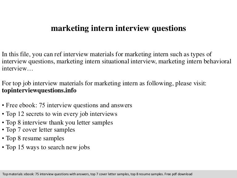 marketing internship cover letter sample