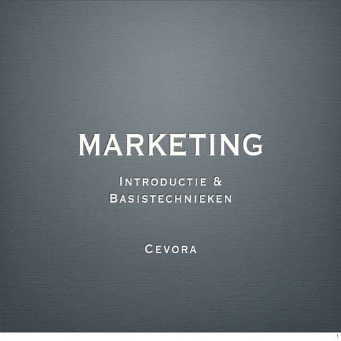Marketing introductie en basistechnieken