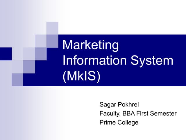 Marketing Information System (MkIS)