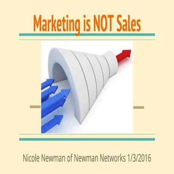 Marketing is not sales