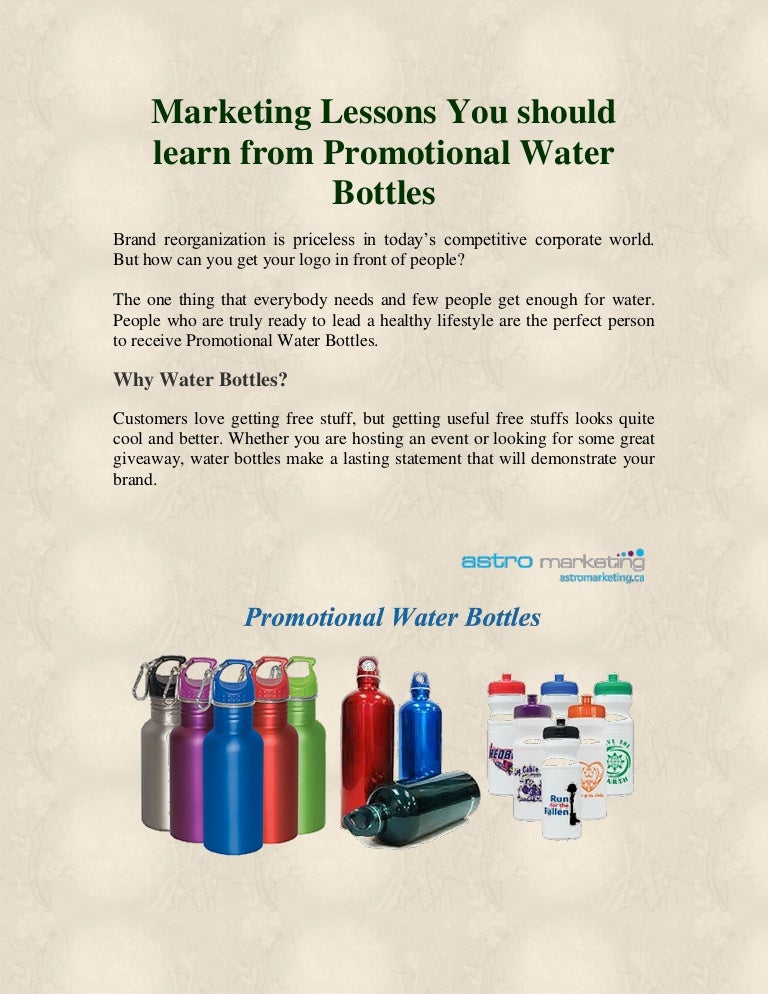 Marketing lessons you should learn from promotional water bottles