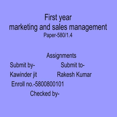 Marketing management