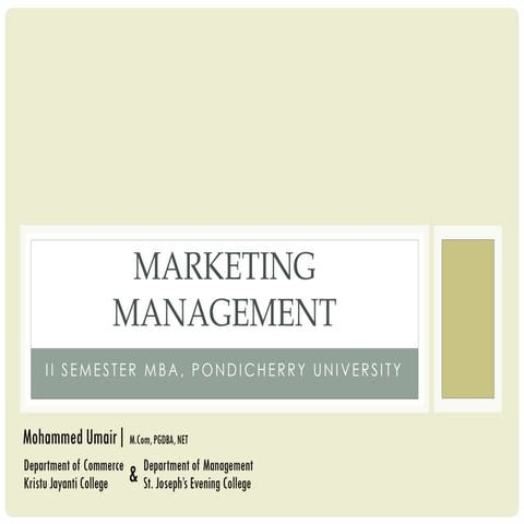 Marketing management