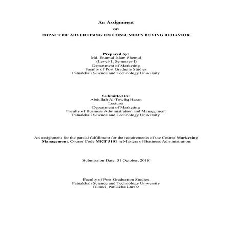 IMPACT OF ADVERTISING ON CONSUMER’S BUYING BEHAVIOR