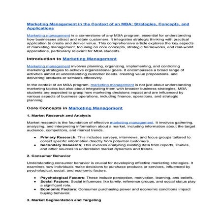 Marketing Management Questions and Answers