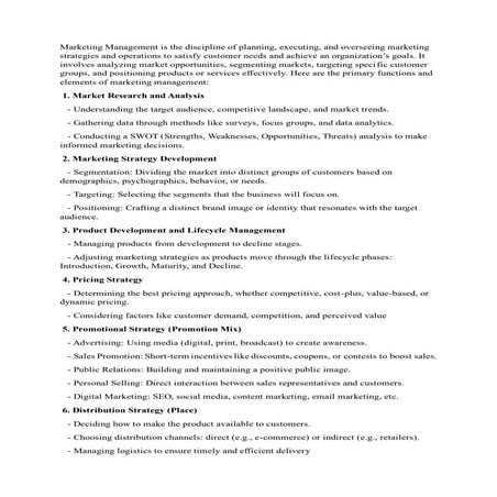 Introduction to Marketing Management in Brief