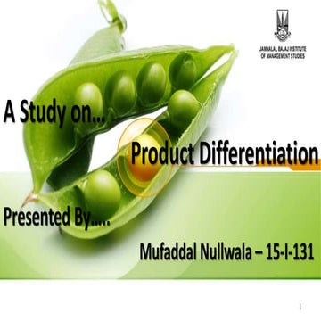 Marketing Management - Product Differentiation