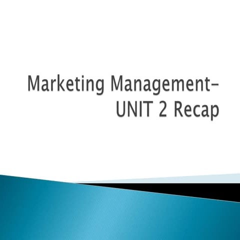 Marketing management  unit 2 recap,Market Segmentation & Targeting,New Produc...