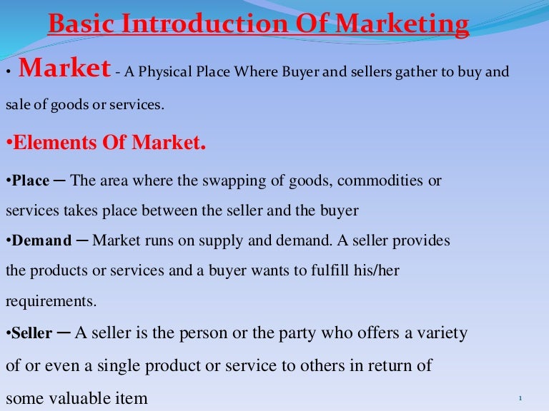 what is the basic definition of marketing