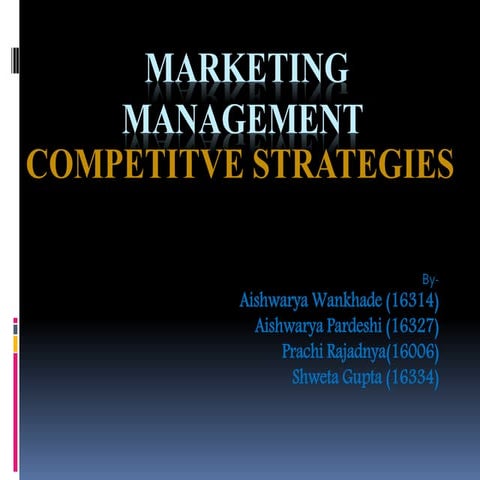 Marketing Management - Competitive Strategies | PPTX