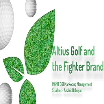 Case Analysis |Altius Golf and the Fighter Brand|