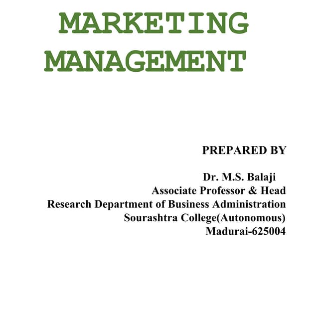 Introduction to marketing management | PPTX