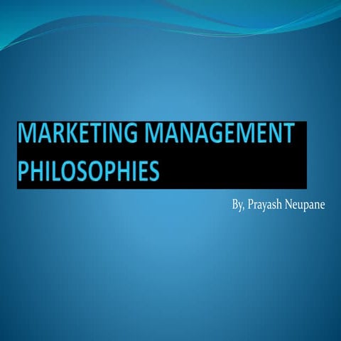 Marketing management philosophies