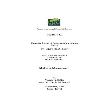 Marketing management report 1