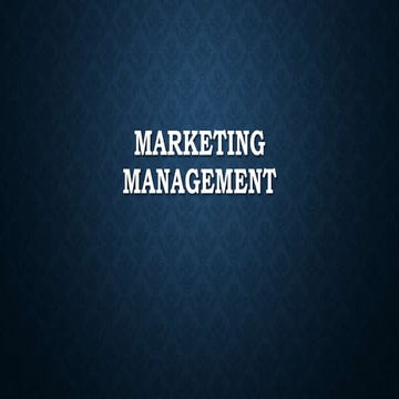 Marketing managemnet ppt