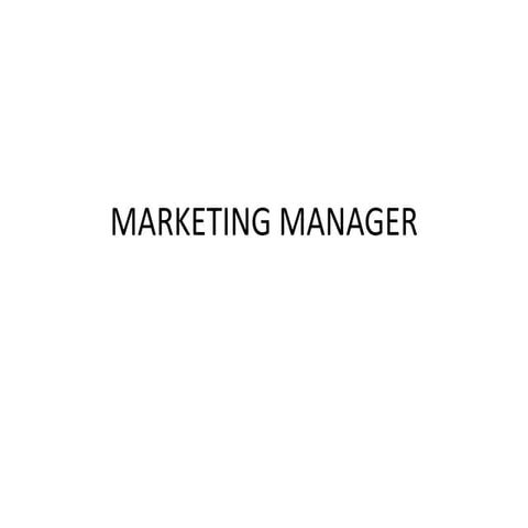 Marketing manager