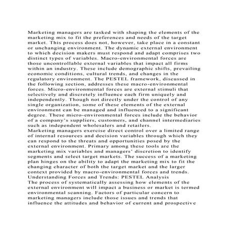Marketing managers are tasked with shaping the elements of the mar.docx