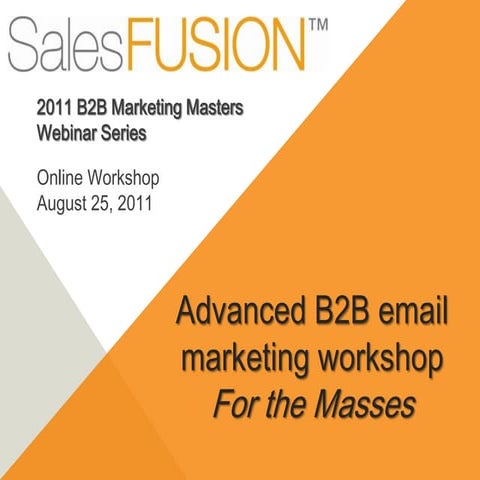 Marketing masters advanced email marketing workshop