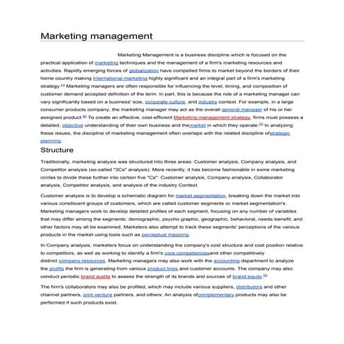  marketing management