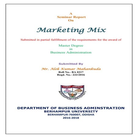 Marketing mix seminar presentation