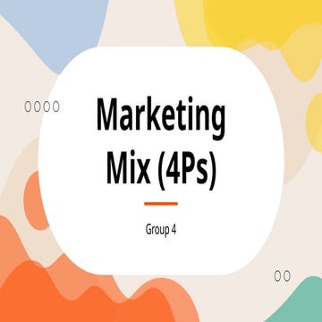 Marketing Mix (4Ps), for business student | PPTX