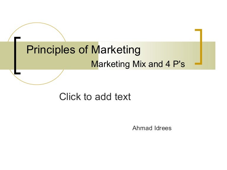 Marketing mix and 4 p's