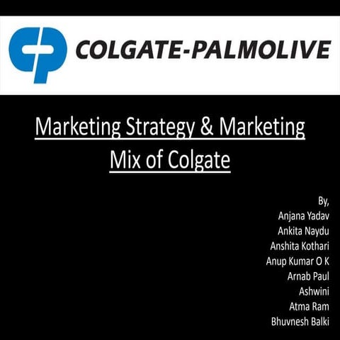 Marketing mix and strategy of colgate