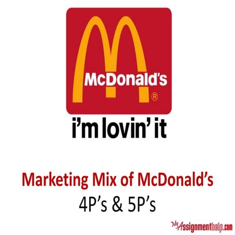 Marketing mix of mc donald’s