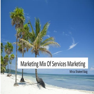 Marketing mix of services marketing