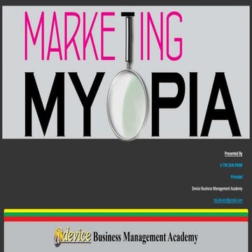  BFBM(11-2015) Marketing myopia   sayar u tin zan kyaw