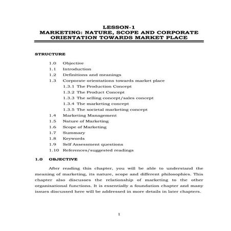 Marketing nature scope