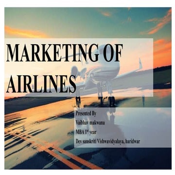 Marketing of airlines ppt