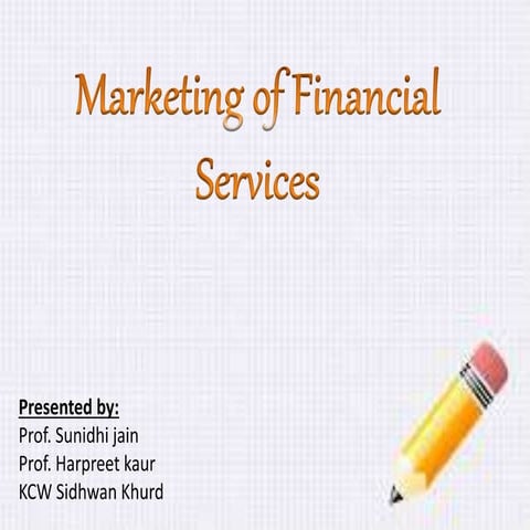 Marketing of financial service