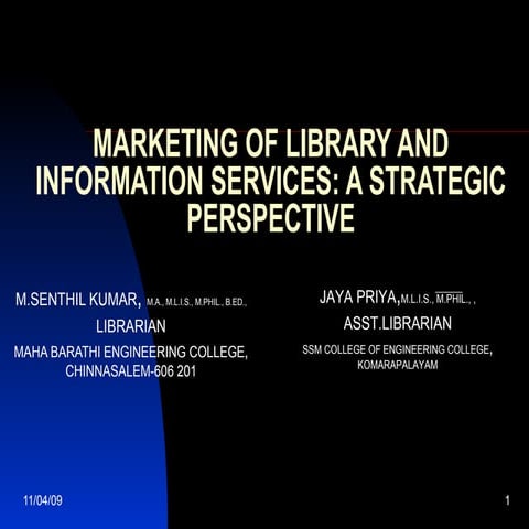 Marketing Of Library And Information Services