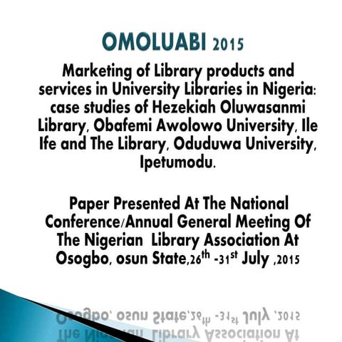 Marketing of library products and services in university  power point for pre...