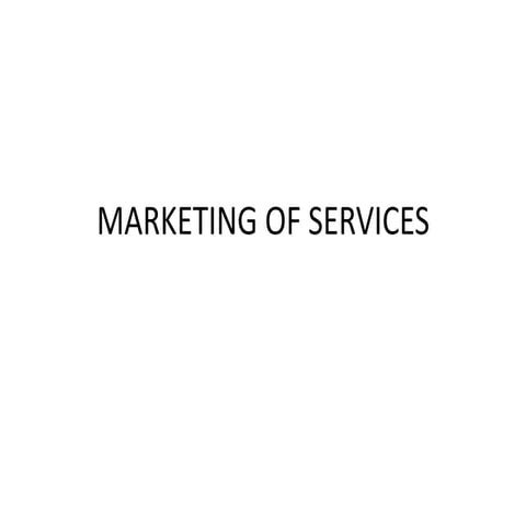 Marketing of services