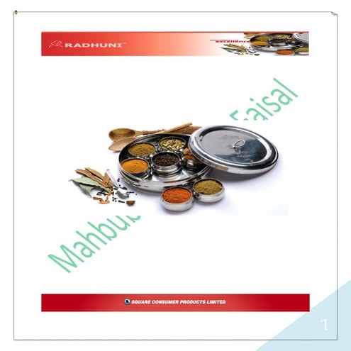 Marketing of spice powder   a study on square consumer products ltd