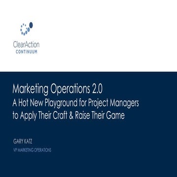 Marketing Operations: Hot New Playground for Project Managers