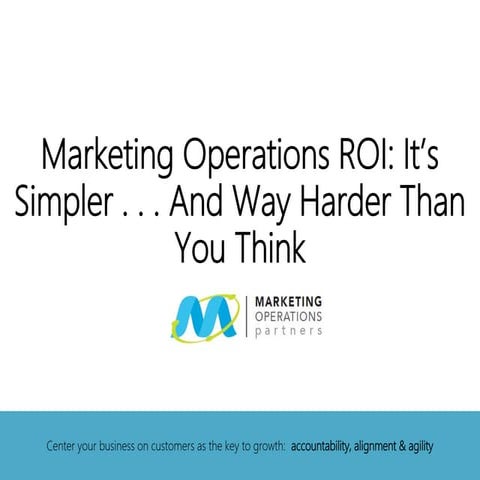 Marketing Operations ROI: It`s Simpler and Way Harder Than You Think