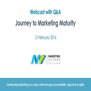 Marketing Maturity Model Essential to Customer Experience Excellence