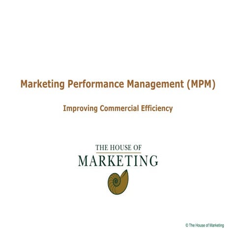 Marketing performance management-The house of marketing