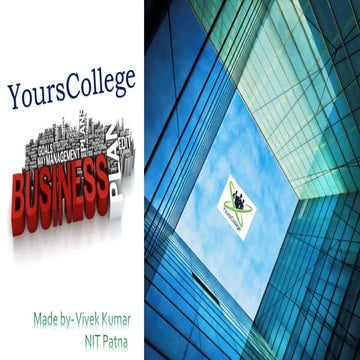 'YoursCollege' Google App Business plan by Vivek Kumar-NIT Patna