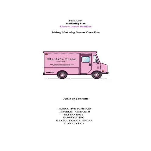 Electric Dream Boutique Marketing Plan