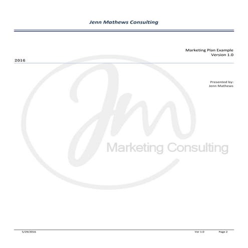 Marketing plan example