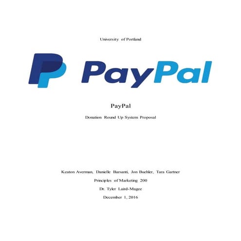 PayPal Written Marketing Plan